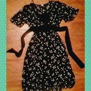 EUC ladies career flutter sleeve polka dot dress M